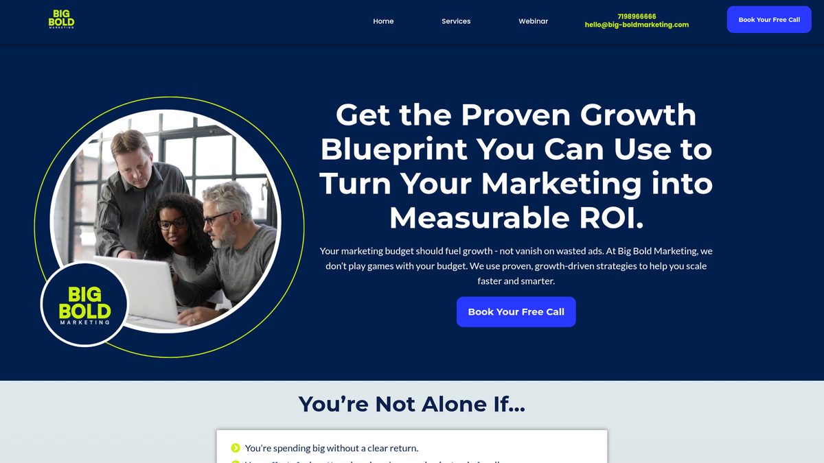 Big Bold Marketing website screenshot